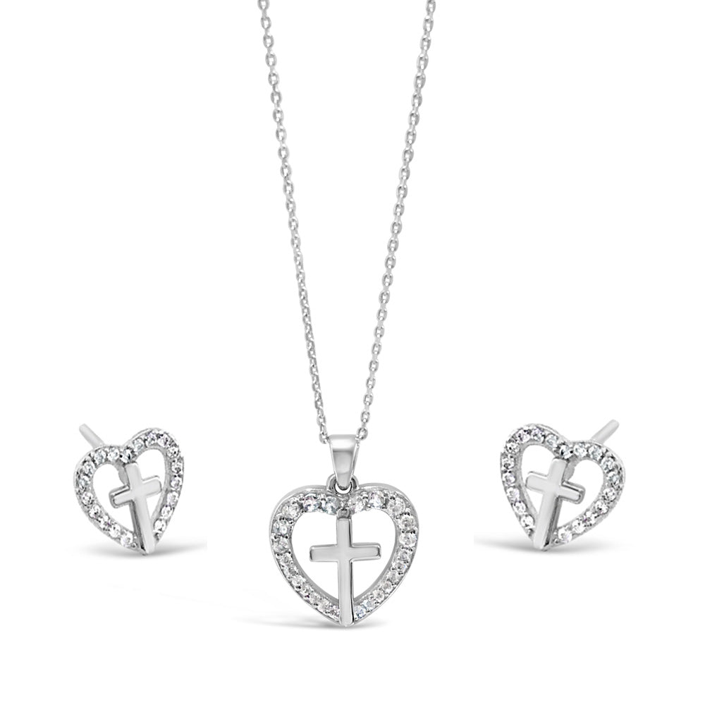 Children's Charm Heart Cross Pendant